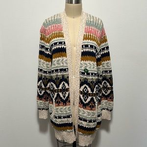 NWT LL Bean Fair Isle Cotton Ragg Cardigan